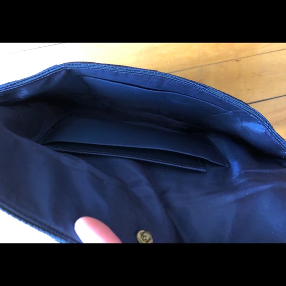Navy blue vintage clutch - Picture 3 of 3